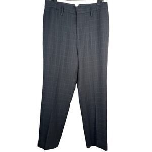 Marc By Marc Jacobs Mens Plaid Wool Blend Dress Pants 34x36 Straight Leg Buckle